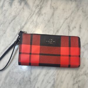 Coach tartan wallet/wristlet